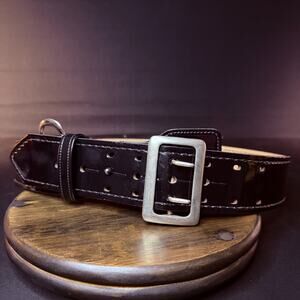 Jay Pee D-Ring Duty Belt Size 38" Black Leather Parade Belt 2.25" Wide LR981